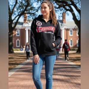 Vintage 90's Soffe Georgia Bulldogs Black Hoodie. Size Medium.